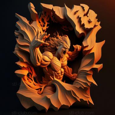 3D model Fighting Ire with Fire Explosive Evolution Goukazaru (STL)